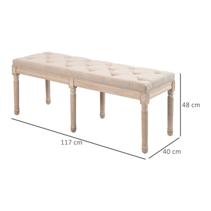 Banc Ardesio de Nancy - Banc de couloir - Banc - Vintage - Beige - ± 120 x 40 x 50 cm