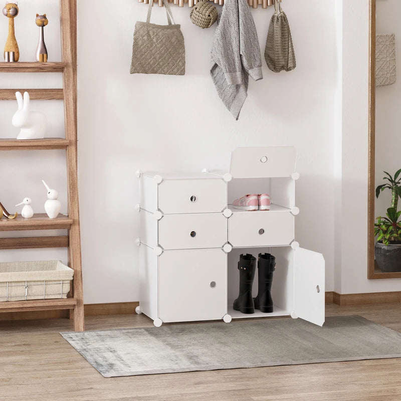 Étagère Nancy's Rejolla - Étagère à chaussures - Armoire de rangement - Blanc - ± 75 x 40 x 70 cm