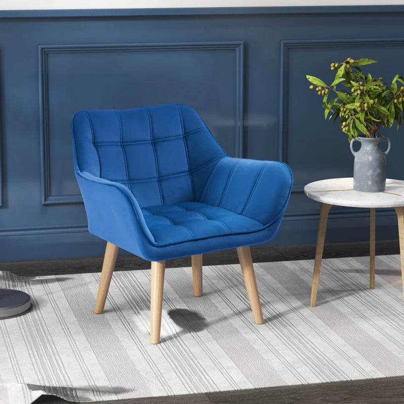 Nancy's Cerejais Fauteuil - Stoel - Relax Stoel - Loungestoel - Donkerblauw - Fluweel