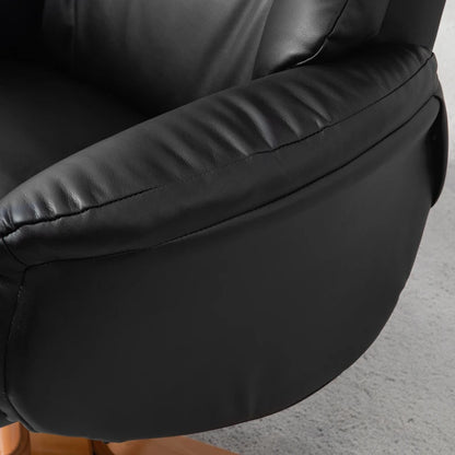 Nancy's Candoso Relaxfauteuil - Relaxstoel - Verstelbare rugleuning - Schommelfunctie - Zwart - Kunstleer / Hout