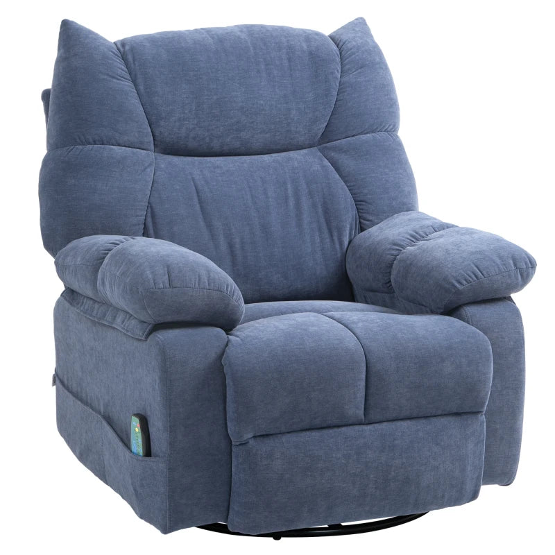 Nancy's Guardizela Massagestoel - Relaxfauteuil - Relaxstoel - Verstelbare Rugleuning - Draaibaar - Voetensteun - Blauw