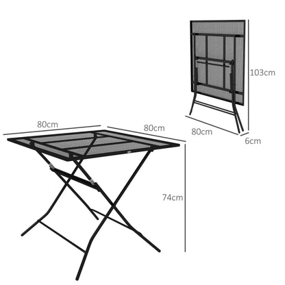 Nancy's Romao Tuintafel - Terrastafel - Tafel voor buiten - Zwart - Staal - ± 80 x 80 x 75 cm