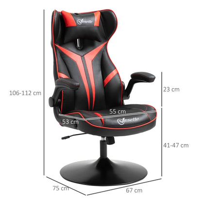 Nancy's Anguillara Gamestoel - Gaming Stoel - Ergonomisch - Draaibaar - Verstelbaar - Zwart / Rood