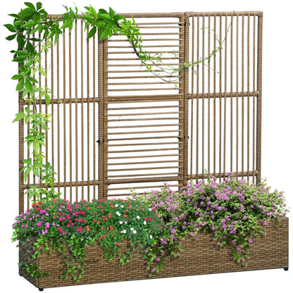 Nancy's Bemposta Plantenbak - Bloembak - Tuinbed - Bloembed - Zand- Rotan ± 100 x 100 x 30 cm