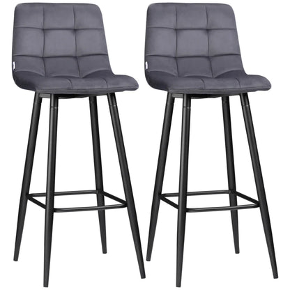 Nancy's Cambra Bar Stools - Bar Chairs - Set of 2 - Gray - 42 x 47 x 105 cm