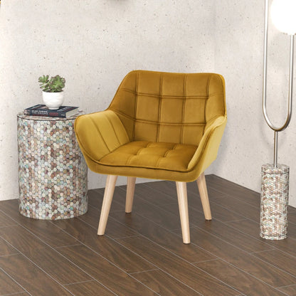 Nancy's Cerejais Fauteuil - Stoel - Relax Stoel - Loungestoel - Geel - Fluweel