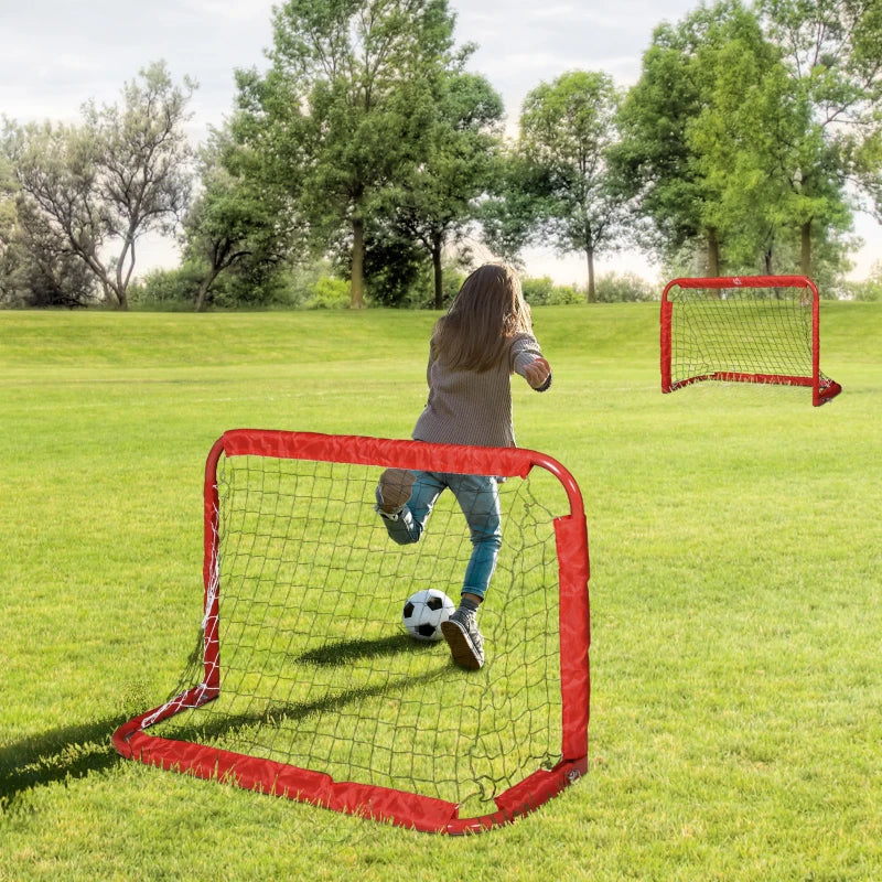 Nancy's Bolognola Minivoetbaldoelen - Voetbal Goal - Set van 2 - Opvouwbaar - Rood - ± 90 x 35 x 60 cm