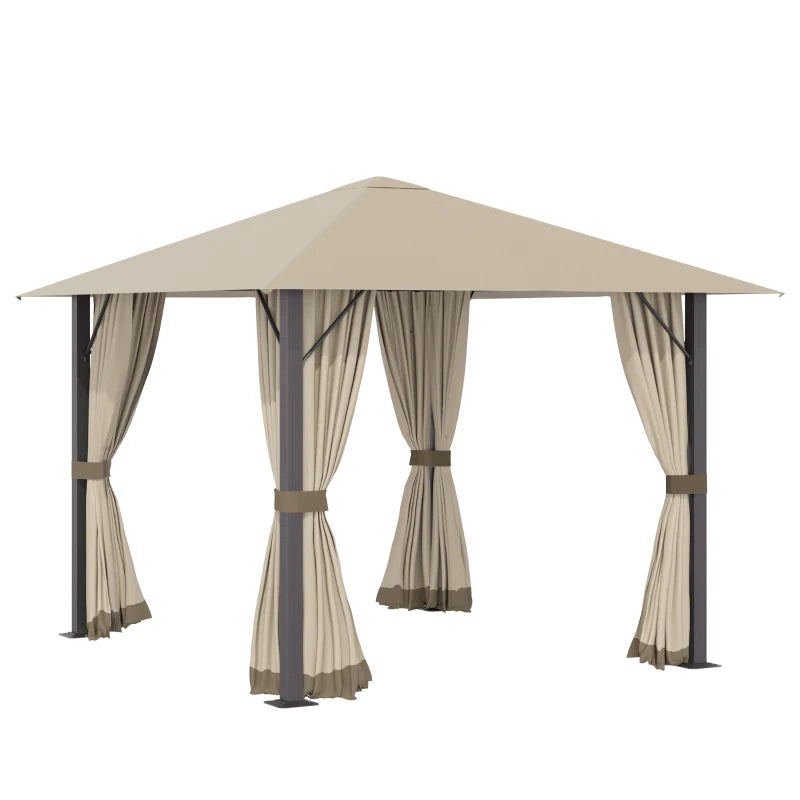 Nancy's Portela Paviljoen - Party Tent - Tuin Paviljoen - Prieel - Khaki - ± 300 x 300 x 260 cm