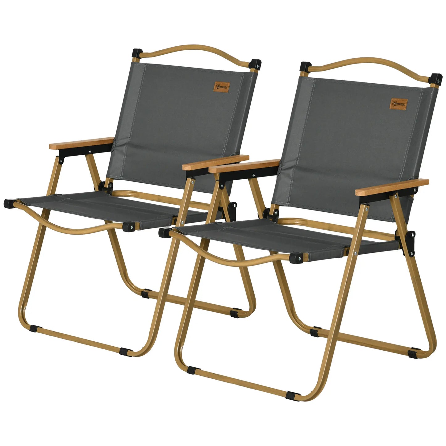 Nancy's Camastra Strandstoelen - Campingstoelen - Tuinstoelen - Set van 2 - Opvouwbaar - Donkergrijs