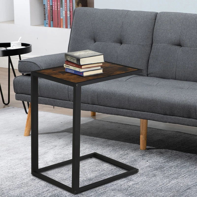 Nancy's Amorim Side table - Laptop table - Rectangular - Brown / Black - MDF / Steel - ± 40 x 50 x 65 cm