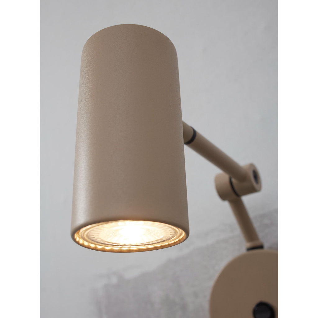 Nancy's Sabugosa Wandlamp - Zand / Grijs - Staal - ± 10 x 20 x 20 cm