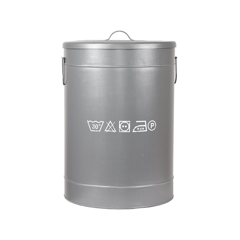 LABEL51 Wasmand - Opbergbox - Wasbox - Industrieel - Grijs - Staal - 72L