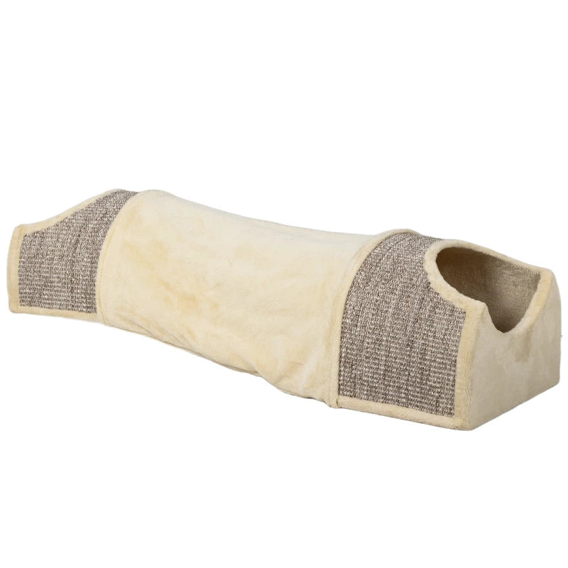 Nancy's Ossela Cat Tunnel - Tunnel de jeu pour chats - Maison pour chats - Beige - ± 105 x 40 x 30 cm