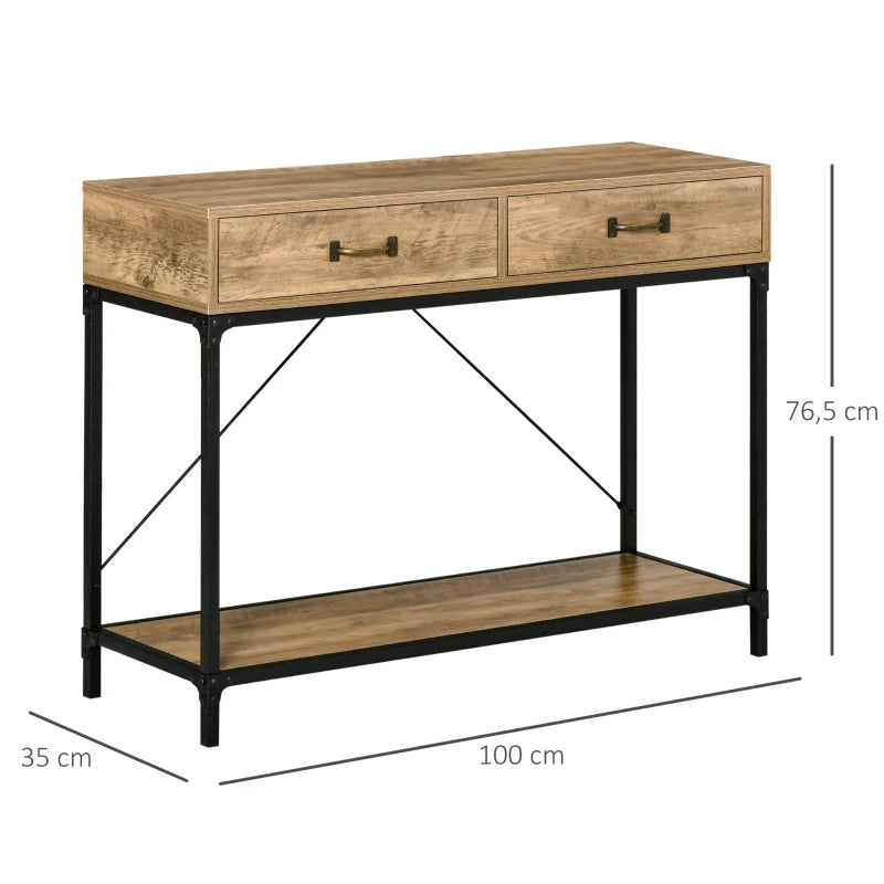 Nancy's Boivaes Sidetable - Table console - Table d'appoint - Marron / Noir - Acier - ± 100 x 35 x 75 cm