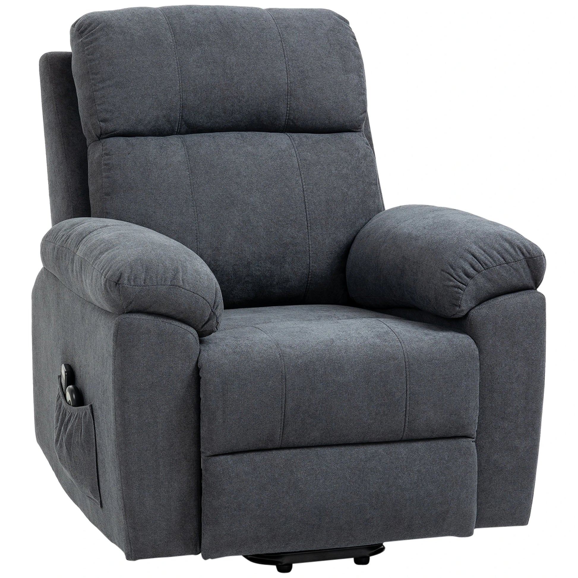 Nancy's Funchal Sta op stoel - Opsta stoel - Seniorenstoel -Massagestoel - Relaxfauteuil - Grijs - Linnen