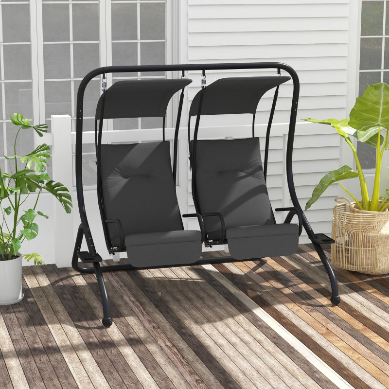 Nancy's Taag Swing Bench - Garden Swing - 2-Seater - Gray - ± 170 x 135 x 170 cm