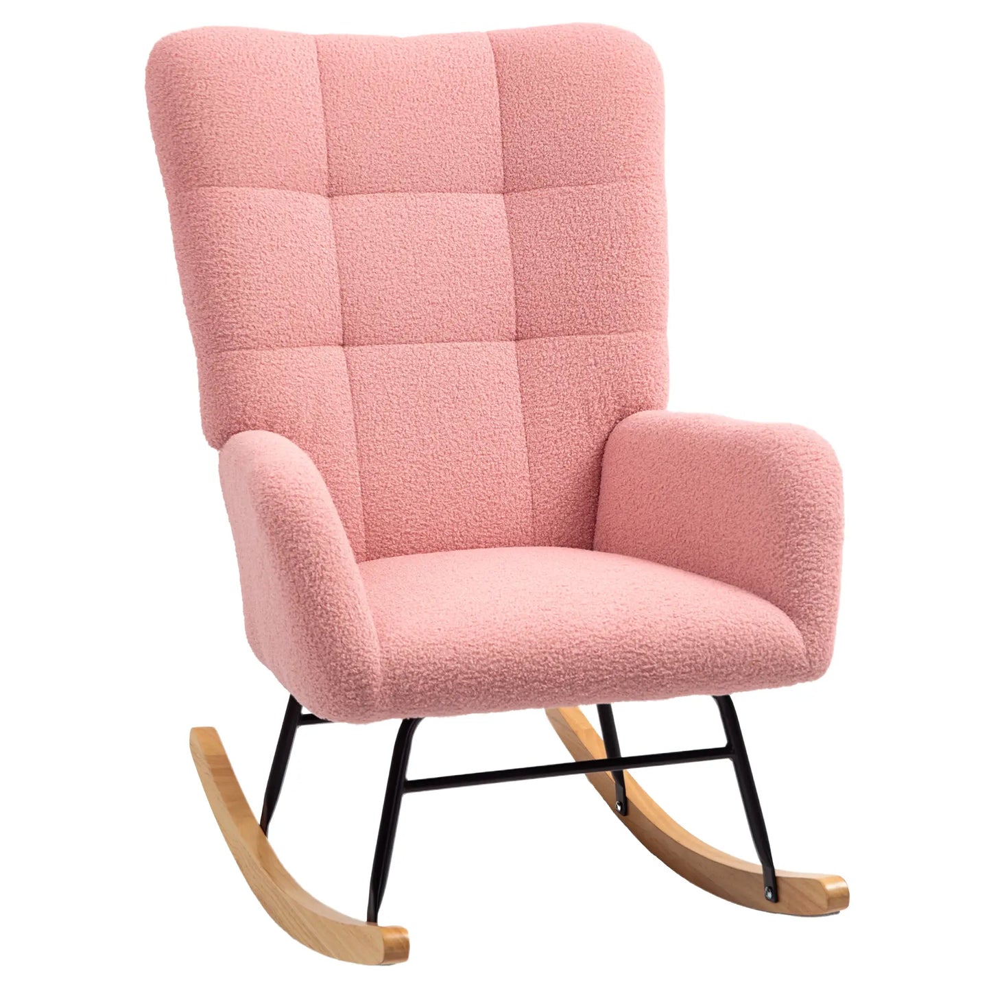 Nancy's Anais Schommelstoel - Loungestoel - Relaxstoel - Roze - Teddystof