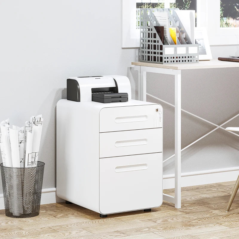 Nancy's Avellino Chest of Drawers - Drawer Unit - Filing Cabinet - On Wheels - White - Steel - ± 40 x 50 x 60 cm