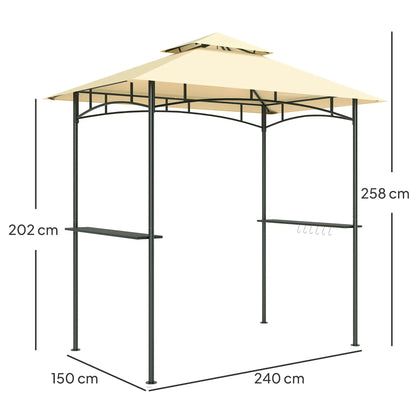 Nancy's Cagli Bbq overkapping - Bbq afdak - Barbecue Paviljoen - Beige - ± 240 x 150 x 260 cm