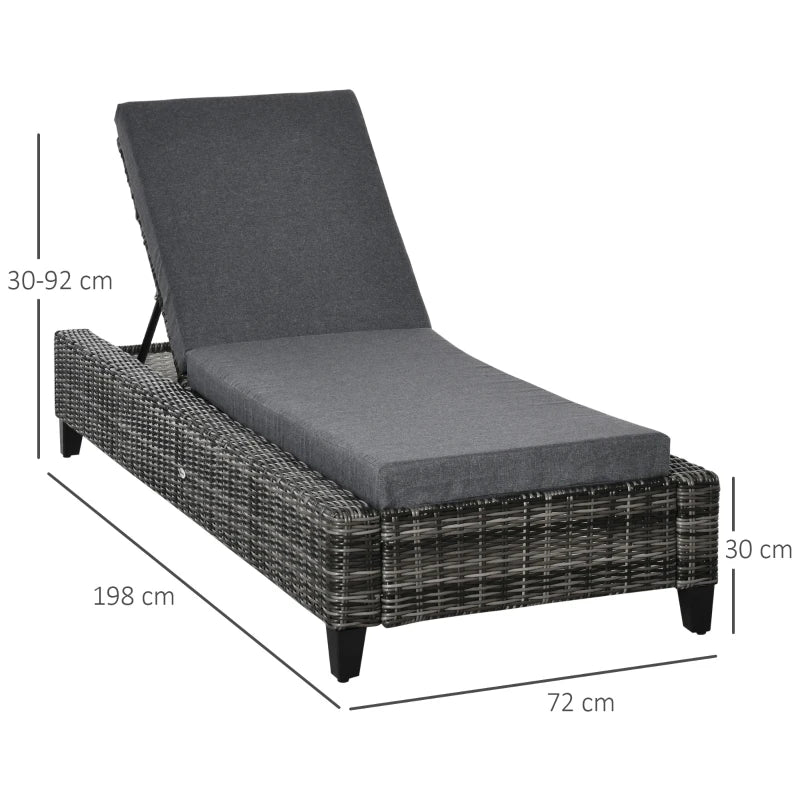 Nancy's Sobreda Ligbed - Loungebed - Tuinligstoel - Rotan - Grijs