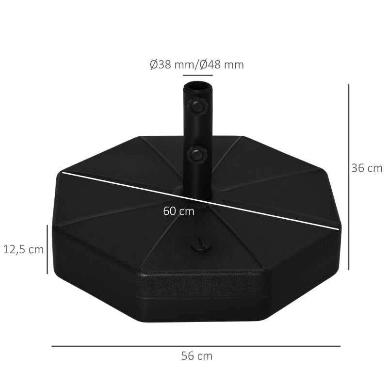 Nancy's Penzance Parasolvoet - Parasol standaard - Zwart - Geschikt voor parasolstok Ø38mm en Ø48mm