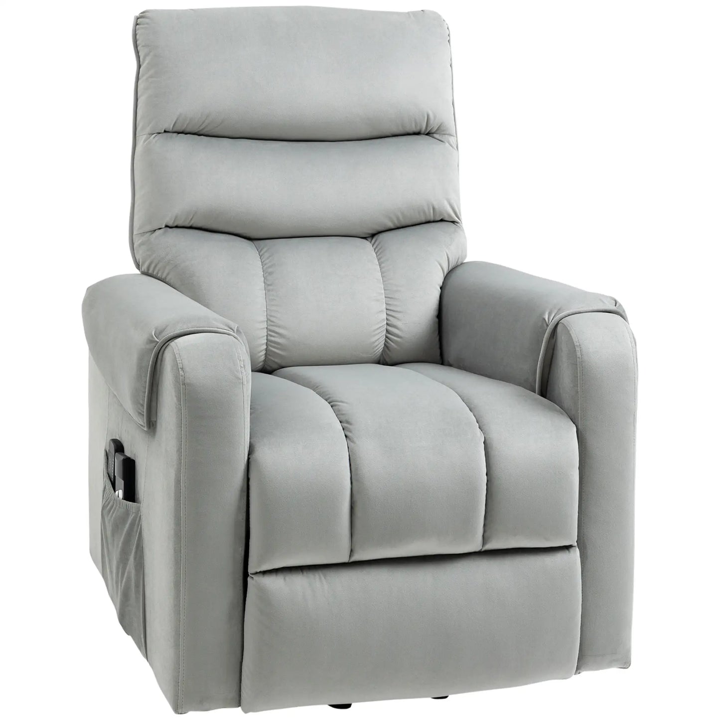 Nancy's Ruiva Sta op stoel - Opsta stoel - Seniorenstoel - Massagestoel - Relaxfauteuil - Grijs - Fluweel