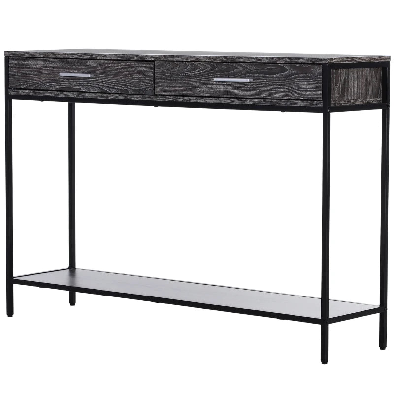 Nancy's Azias Sidetable - Table console - Table d'appoint - Gris / Noir - Acier - ± 120 x 30 x 80 cm