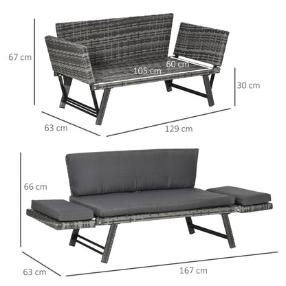 Nancy's Uxbridge Loungebank - 2 zits Tuinbank met opklapbare armleuningen