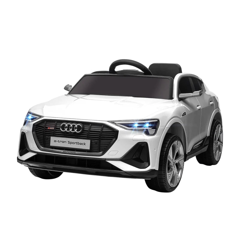 Nancy's Sjoerd Elektrische Kinderauto - Elektrische Auto - Audi E-tron voor Kinderen - Muziek / Licht - Wit / Zwart