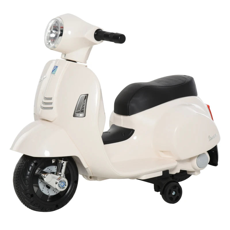 Nancy's Anna Elektrische Kinderscooter - Vespa - Motorfiets - Kindermotor - Claxon / Verlichting - Wit