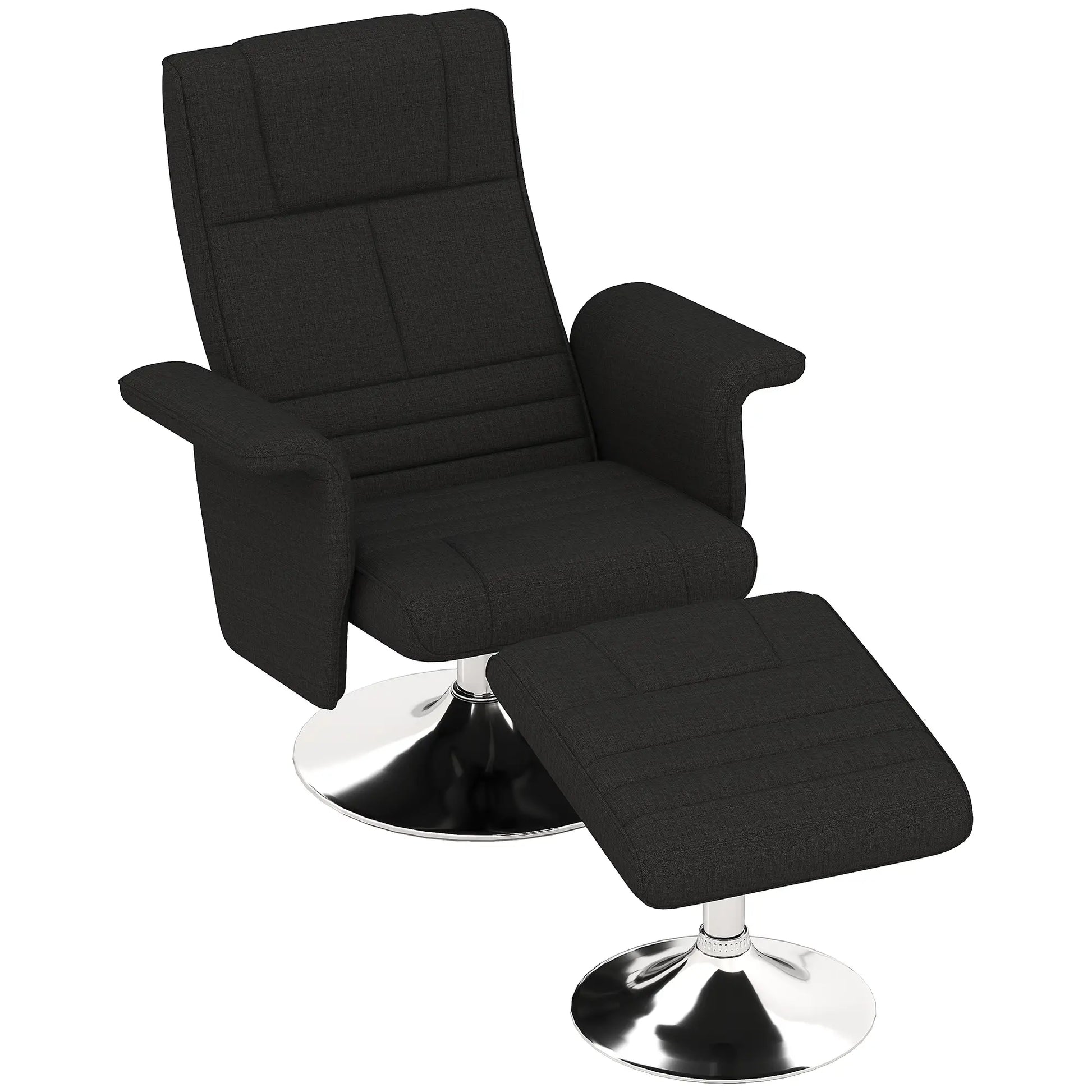 Nancy's Flamengos Massagestoel - Relaxstoel - Loungestoel - Fauteuil - Zwart - Linnen