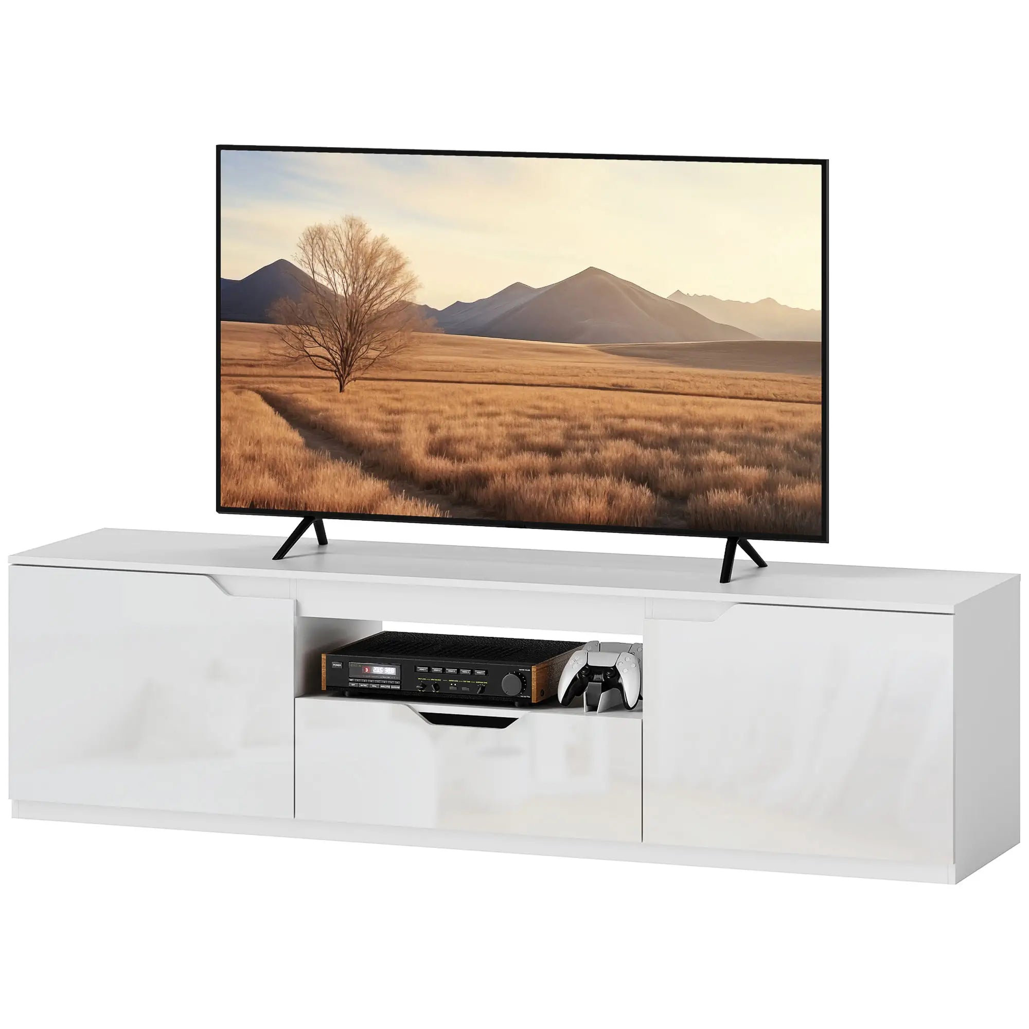 Nancy's Queijada TV Kast - TV Meubel - TV Dressoir - Lowboard - Wit - ± 160 x 40 x 40 cm