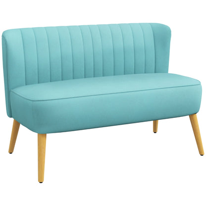 Nancy's Hessie Retro design 2-seater sofa, wooden legs, 117 cm x 56.5 cm x 77 cm, green