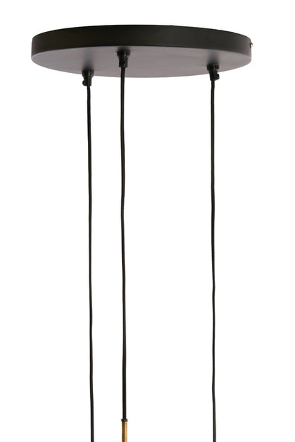 Nancy's Serra Hanglamp met 3 Lampen - Verlichting - Brons / Zwart - Staal - ± 35 x 100 cm