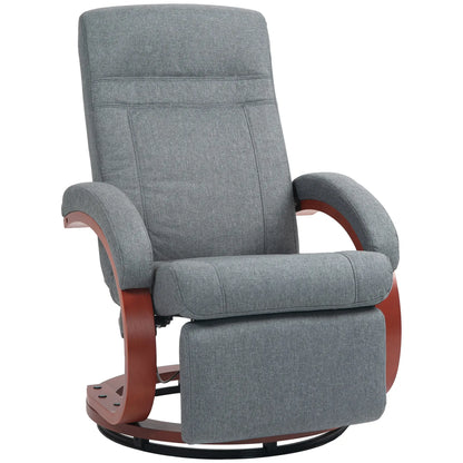 Nancy's Carnide Relaxfauteuil - Relaxstoel - Loungestoel - Draaibaar - Grijs - Linnen