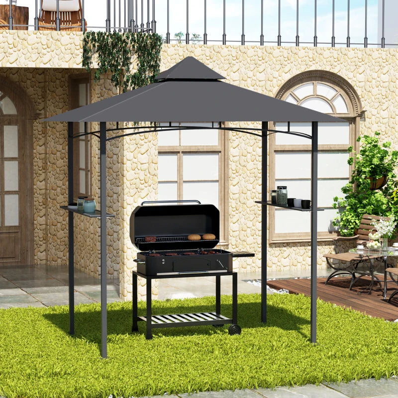 Nancy's Palmaz Paviljoen - Grillpaviljoen - Barbecuepaviljoen - Grijs - ± 240 x 150 x 250 cm