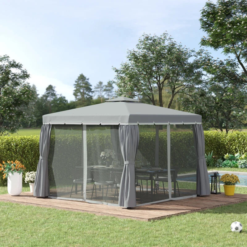 Nancy's Caldelas Paviljoen - Party Tent - Prieel - Tuin Paviljoen - Grijs - ± 300 x 300 x 270 cm