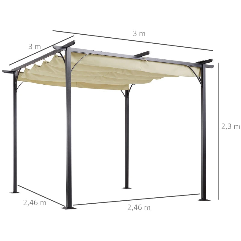 Nancy's Kitty Pergola - Tuin Paviljoen - Terras Overkapping - Beige - ± 300 x 300 cm