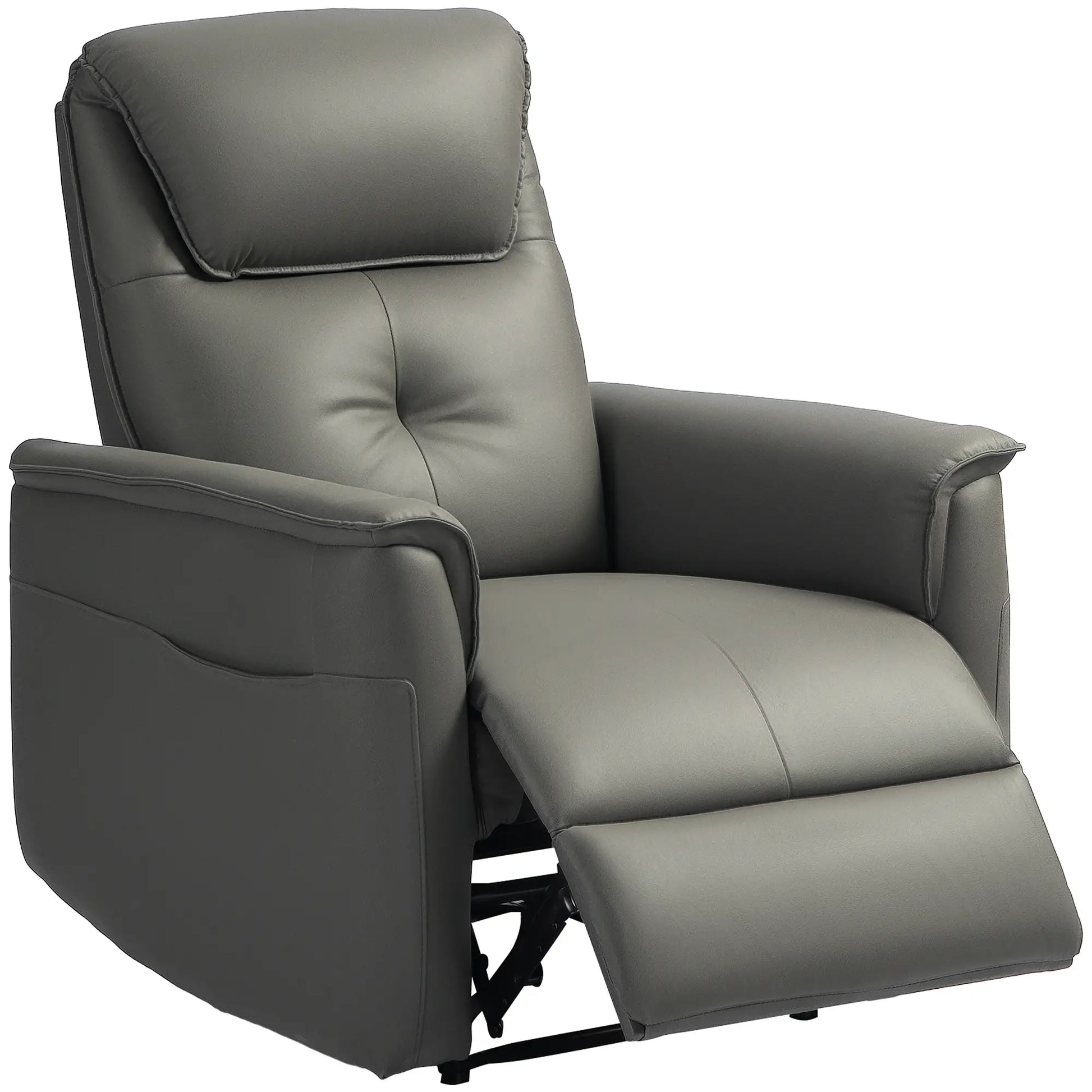 Nancy's Feteira Relaxfauteuil met Voetensteun - Loungestoel - Fauteuil - Relaxstoel - Lichtgrijs - Microvezel