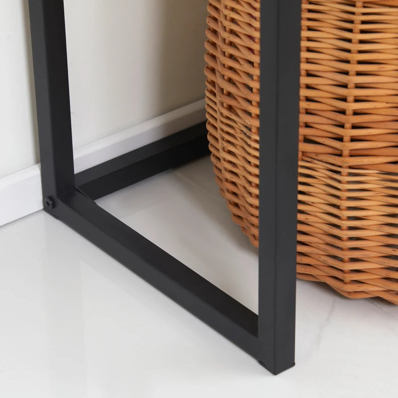 Nancy's Jales Sidetable - Console table - Side table - Natural / Black - Steel - ± 80 x 30 x 75 cm