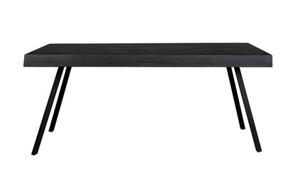 Nancy's West Dundee Tafel - Eettafel - Modern - Zwart - Teak / Staal - 200 x 90 x 76 cm