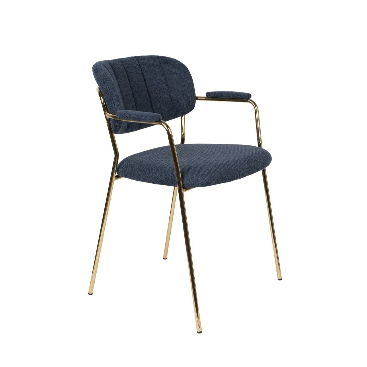 Nancy's Succasunna Chair - Retro - Gold, Dark Blue - Polyester, Plywood, Steel - 56 cm x 60.5 cm x 78 cm