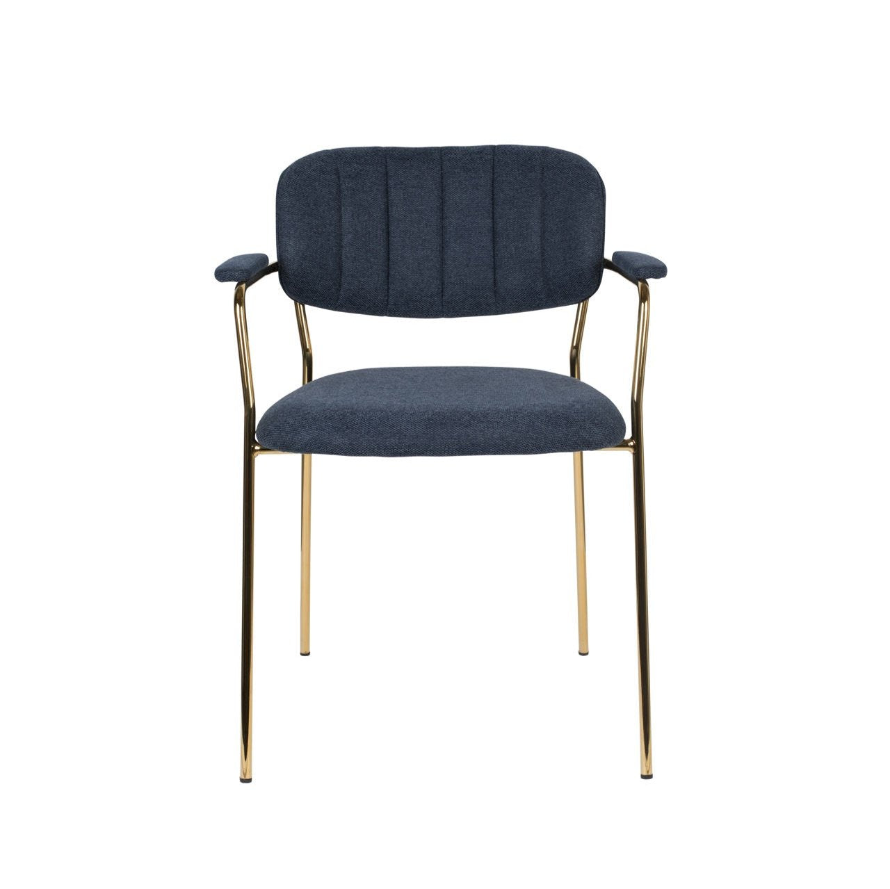 Nancy's Succasunna Chair - Retro - Gold, Dark Blue - Polyester, Plywood, Steel - 56 cm x 60.5 cm x 78 cm