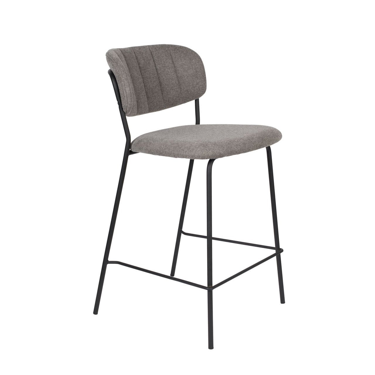 Nancy's Pine Lake Park Stool - Modern - Black, Gray - Polyester, Steel, Pu - 54 cm x 48 cm x 89 cm