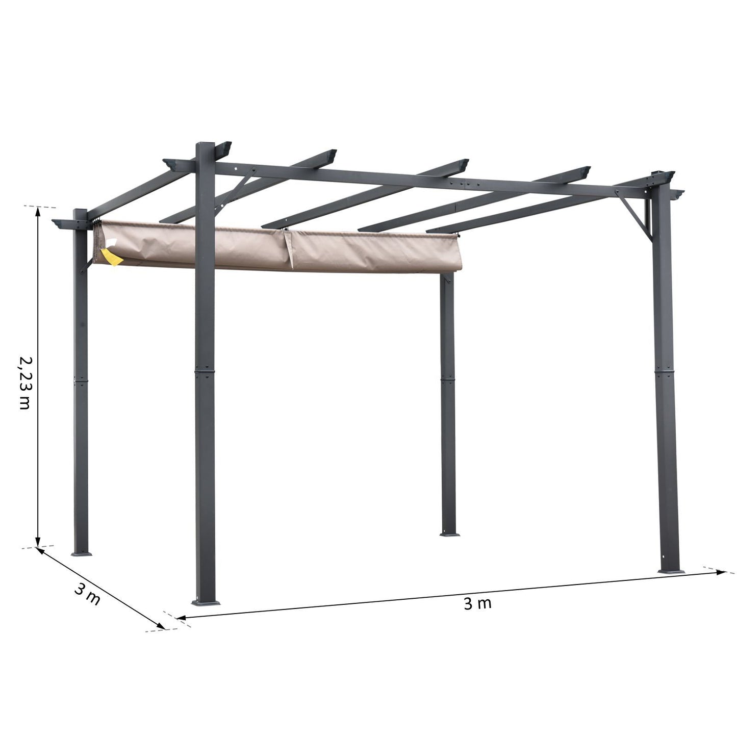 Nancy's Crawl Cay Pergola - Paviljoen - Grijs / Bruin - 300 x 300 cm