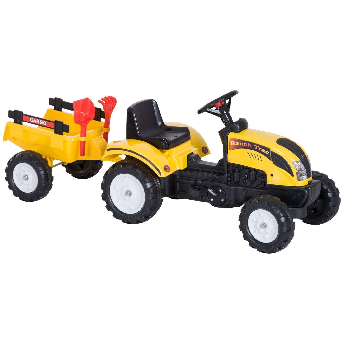 Nancy's Dawsons Traptractor met Aanhanger - Trapauto - Geel / Zwart