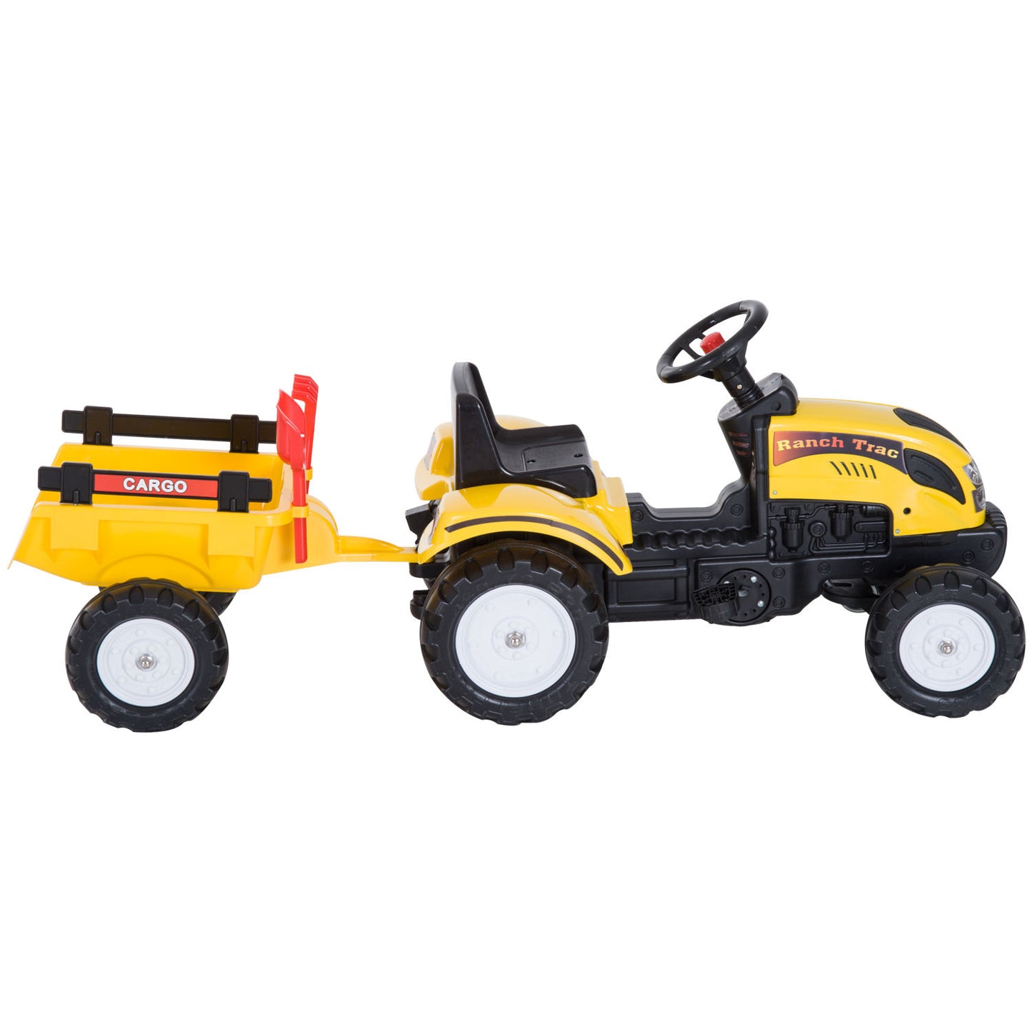 Nancy's Dawsons Traptractor met Aanhanger - Trapauto - Geel / Zwart