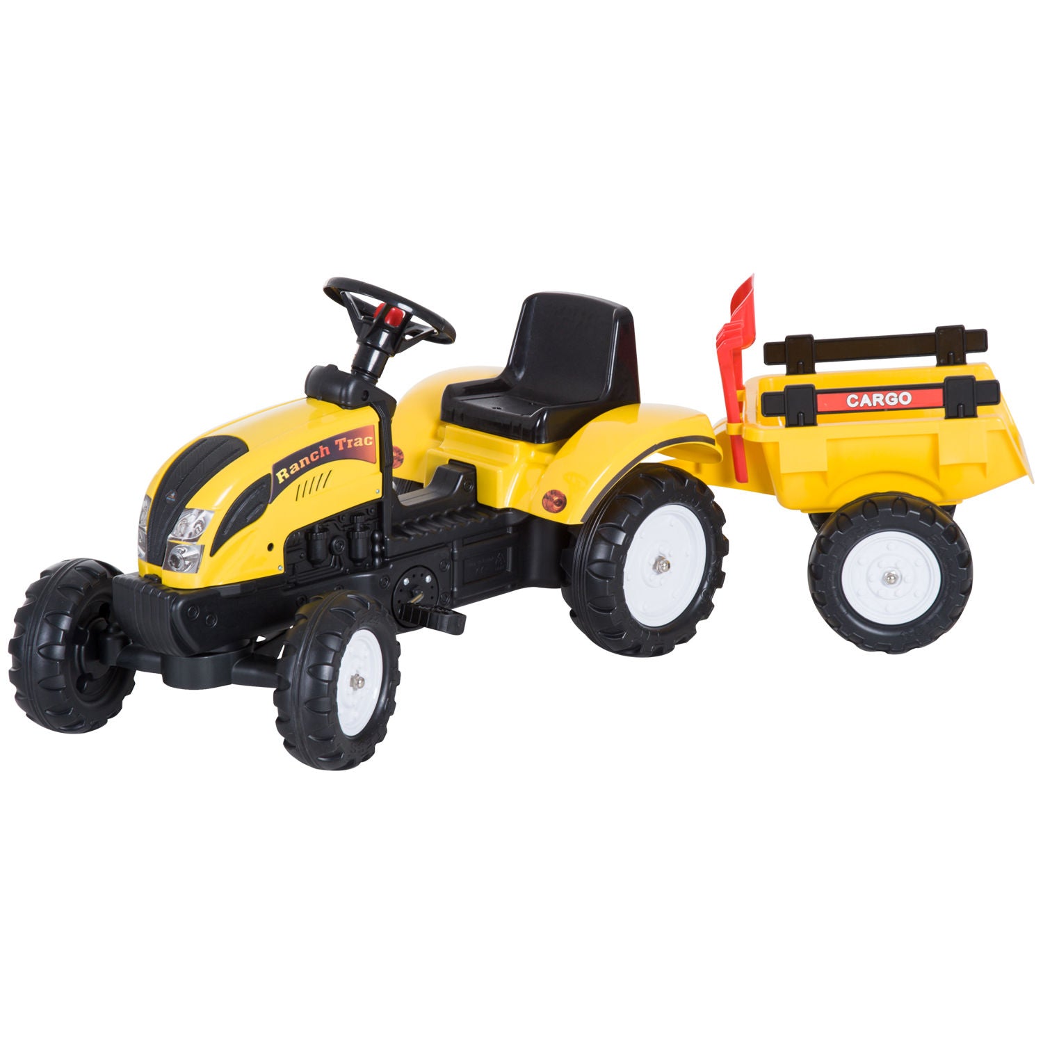 Nancy's Dawsons Traptractor met Aanhanger - Trapauto - Geel / Zwart