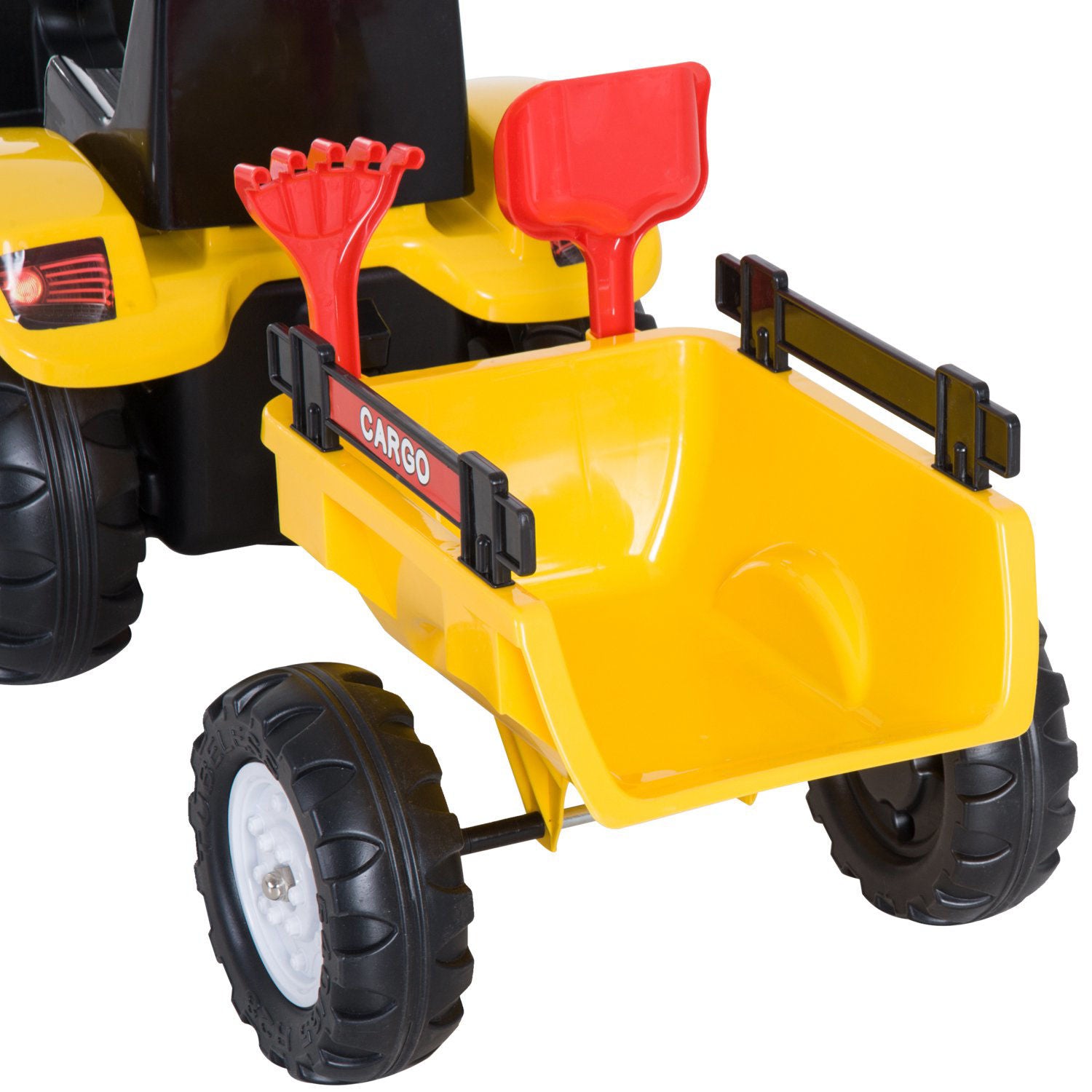 Nancy's Dawsons Traptractor met Aanhanger - Trapauto - Geel / Zwart