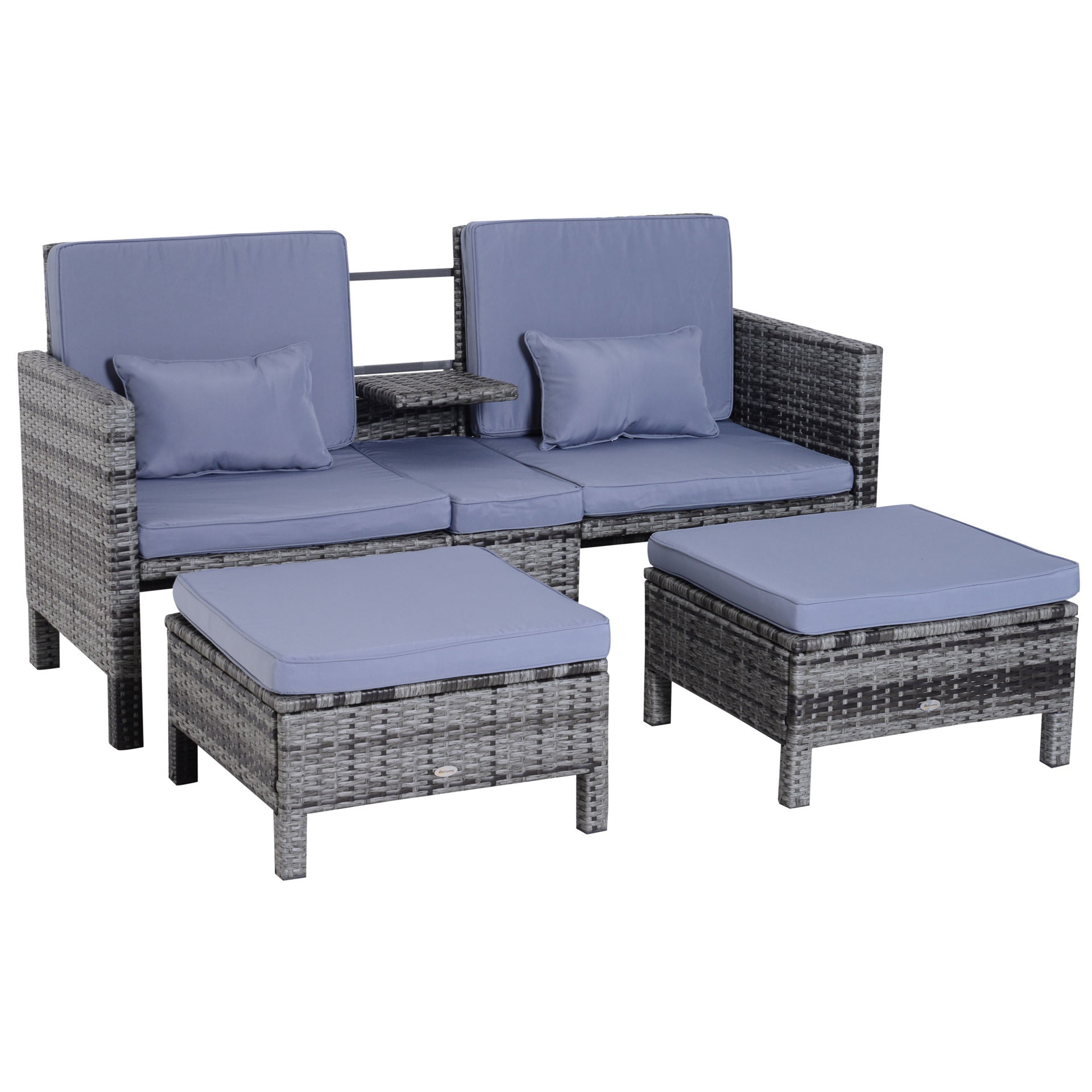 Nancy's Iguana Cay 3-delige Loungeset - Tuinset - Loungemeubel - Rotan